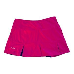 Bolle Pleated Skirt Skort Tennis Golf Pickleball Pink & Black Women’s Size Large